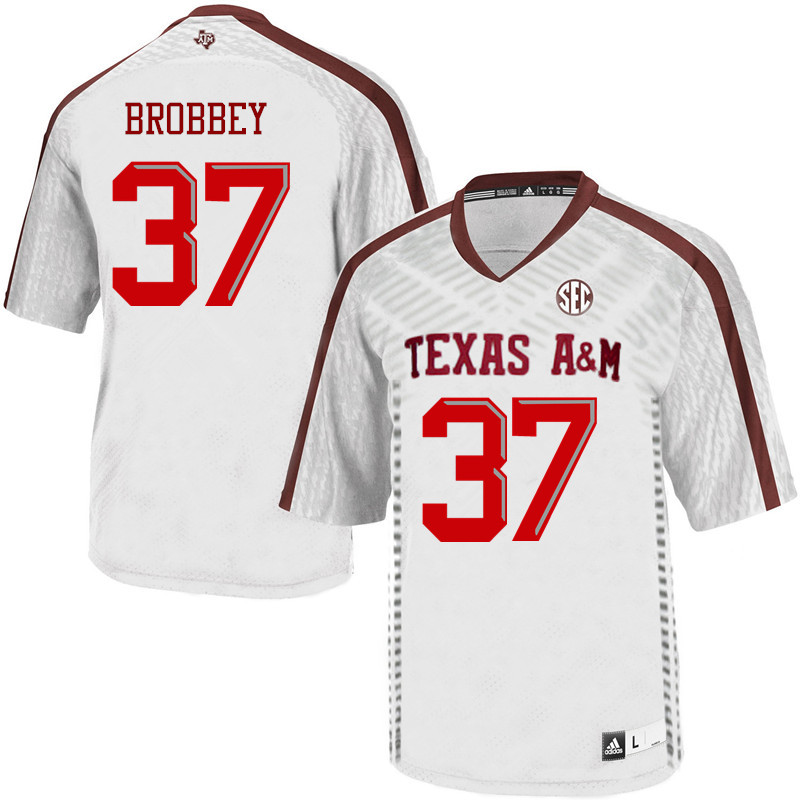 Men #37 Nigel Brobbey Texas A&M Aggies College Football Jerseys Sale-White - Click Image to Close